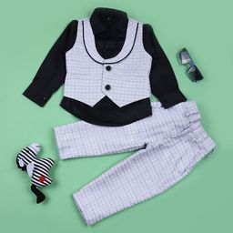 V-Mart Boys Checked Single-Breasted 3 Piece Suits-picture-27