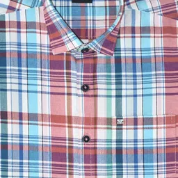 CAVIO Boys Comfort Fit Checked Spread Collar Cotton Casual Shirt image 3