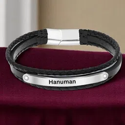 M Men Style Men Silver-Plated Leather Wraparound Bracelet image 3