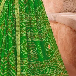 DURGA EMPORIO Printed Bandhani Chiffon Saree image 4