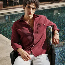 campus sutra Men Oversized Fit Solid Spread Collar Casual Shirt-picture-17