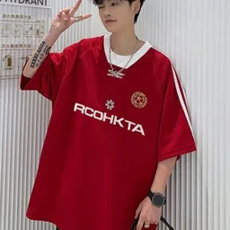 StyleCast Men Typography Printed V-Neck Oversized T-shirt-picture-16