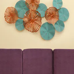 vedas Mystic Indiana Turquoise Blue & Brown Blue Flower LED Wall Decor-image-21