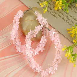 Sangria Gold Plated Beaded Hoop Earrings image 4