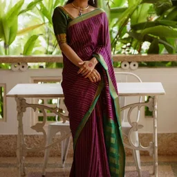CaniBani Woven Design Zari Silk Blend Handloom Banarasi Saree image 3