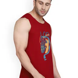 SLOWLORIS Pack Of 2 Graphic Printed Bio-Wash Combed Cotton Gym Vests image 5