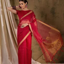 KIMISHA Zari Organza Saree-image-0