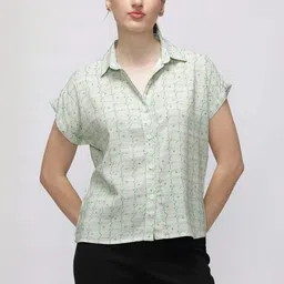 IDK Print Shirt Style Geometric Crop Top-image-48