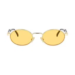 Arzonai Unisex Full Rim Oval Sunglasses MA-11211-BLACK-YELLOW-C-image-15