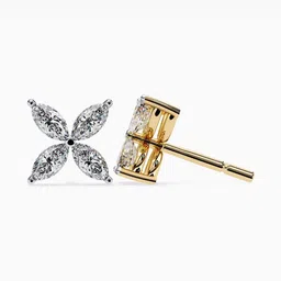 VALANOVA 14Kt Gold Lab Grown Diamond Earrings- 1.28g image 4