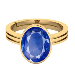 VISHVMA Gold-Plated 6.00 Ratti Sapphire Nilam Gemstone Studded Finger Ring-image-1