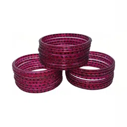 Qufrozy Set Of 24 Red Glass Artificial Stones Bangle-picture-21