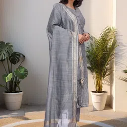 Anouk Rustic Women Regular Kurta with Trousers & With Dupatta image 3