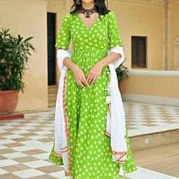 Anouk Rustic Women Ethnic Motifs Printed Angrakha Kurta with Trousers & Dupatta-picture-38