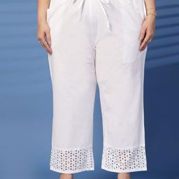plusS Women Plus Size Flared Cotton Palazzos-picture-34