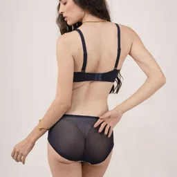 dressberry Floral Printed Cotton Mesh Padded Full Coverage Bra & Panty Set image 3