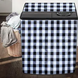 The Furnishing Tree White & Black Printed Washing Machine Appliance Cover image 2