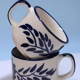 Rare Planet White & Navy Blue Printed Ceramic Glossy Mugs Set of Cups and Mugs image 3