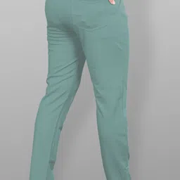 combraided Men Slim Fit Green Lycra Blend Trousers image 4