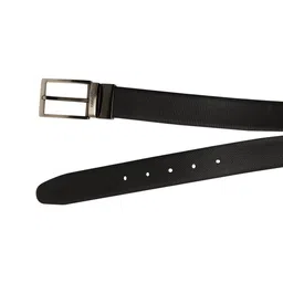 Cantabil Men Black Textured Leather Formal Belt image 5