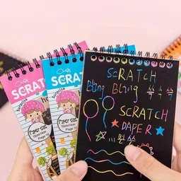 ADKD Kids 8 Pieces BPA Free Scratch Book For Birthday Return Gifts image 5