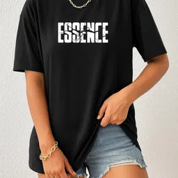 Women Black Trendy Graphic Printed Drop Shoulder Oversized T-Shirt-image-81