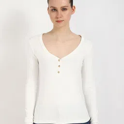 Tommy Hilfiger Women Polo Collar Raw Edge Slim Fit T-shirt-image-30