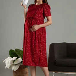 9shines Label Printed Maternity Pure Cotton Nightdress image 4