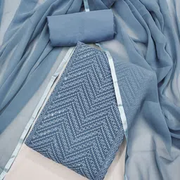 LeeliPeeri Designer Embroidered Unstitched Dress Material image 1