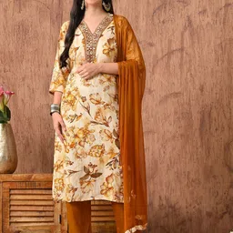 Anouk Rustic Women Floral Printed Kurta with Trouser & Dupatta-picture-36