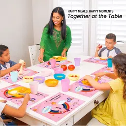 PRAKARTIK 6Pcs Pink & Blue Digital Printed Table Placemats-picture-18