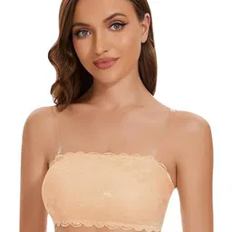 ComfyStyle Floral Bandeau Bra Full Coverage Lightly Padded image 1