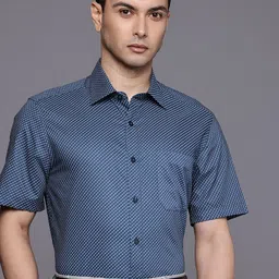 Louis Philippe Pure Cotton Micro Ditsy Printed Classic Fit Formal Shirt-image-61