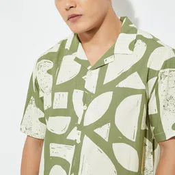 max Men Abstract Printed Cuban Collar Casual Shirt image 4