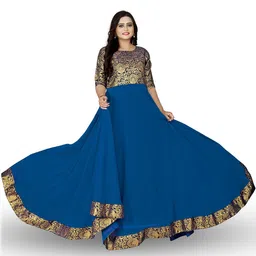 Thapnath Ethnic Motifs Woven Design Fit & Flare Maxi Ethnic Dress image 3