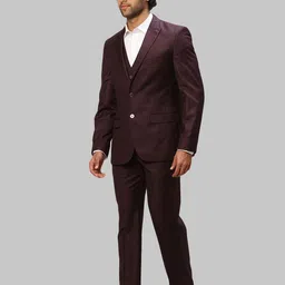 park avenue Men 2SB 3PC PEAK CONT PIPING W/C- REG Solid Suit image 3