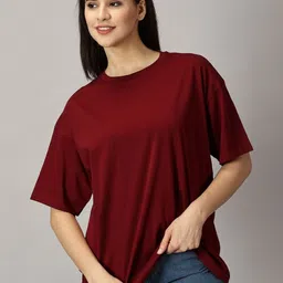 URBANICE Women Drop-Shoulder Sleeves T-shirt-image-66