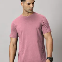 LEON Men Solid Round Neck Cotton T-shirt-picture-36