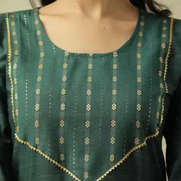 AUZAAI COLLECTION Selection Of 2 Ethnic Motifs Thread Work Cotton Straight Kurtas image 5