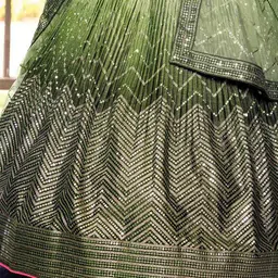 Zeel Clothing Embroidered Sequinned Semi-Stitched Lehenga & Unstitched Blouse With Dupatta image 2