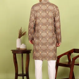FUBAR Men Ethnic Motifs Printed Regular Pure Cotton Kurta with Pyjamas image 3