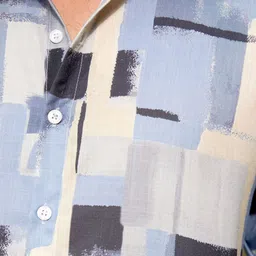 Campus Sutra Men Comfort Fit Spread Collar Graphic Printed Casual Shirt image 4