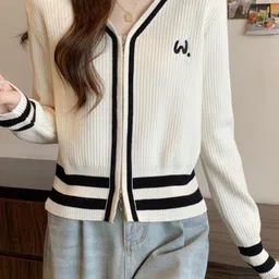 KPOP Women Typography Open Front Jacket image 2