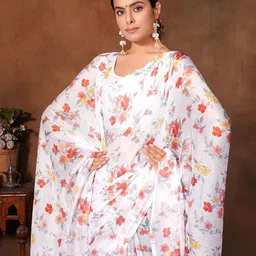 Garden Vareli Floral Printed Pure Chiffon Saree image 4