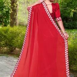 jayant creation Red Poly Georgette Sarees image 3
