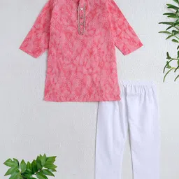 The Magic Wand Girls Ethnic Motifs Printed Regular Pure Cotton Kurta with Pyjamas-picture-25
