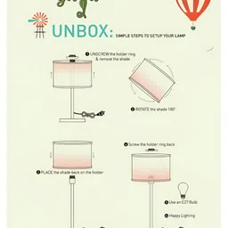 green girgit Brown & Black Printed Cylindrical Shaped Wooden Table Lamp with Bulb image 5