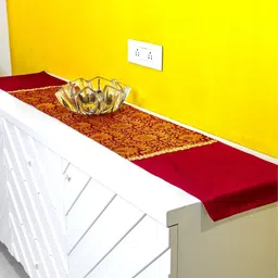 PILOVILO Maroon & Yellow Ethnic Motifs Woven Design Table Runners image 4