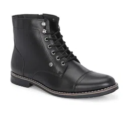 El Paso Men Solid Block-Heeled Casual Lace Up Boots image 2