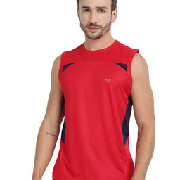 FTX Pack Of 4 Colourblocked Sleeveless Round Neck T-shirts image 4